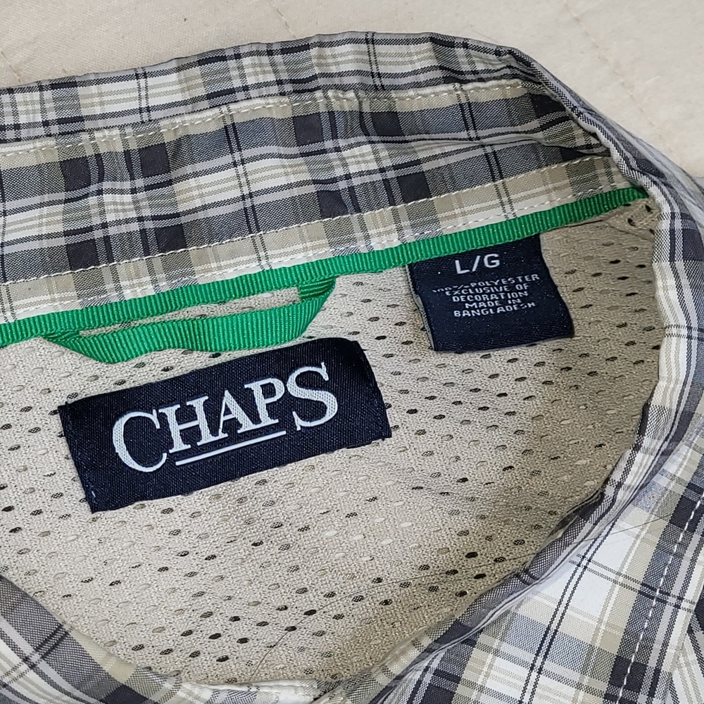 Chaps Mens Button Down Top Large - image 4